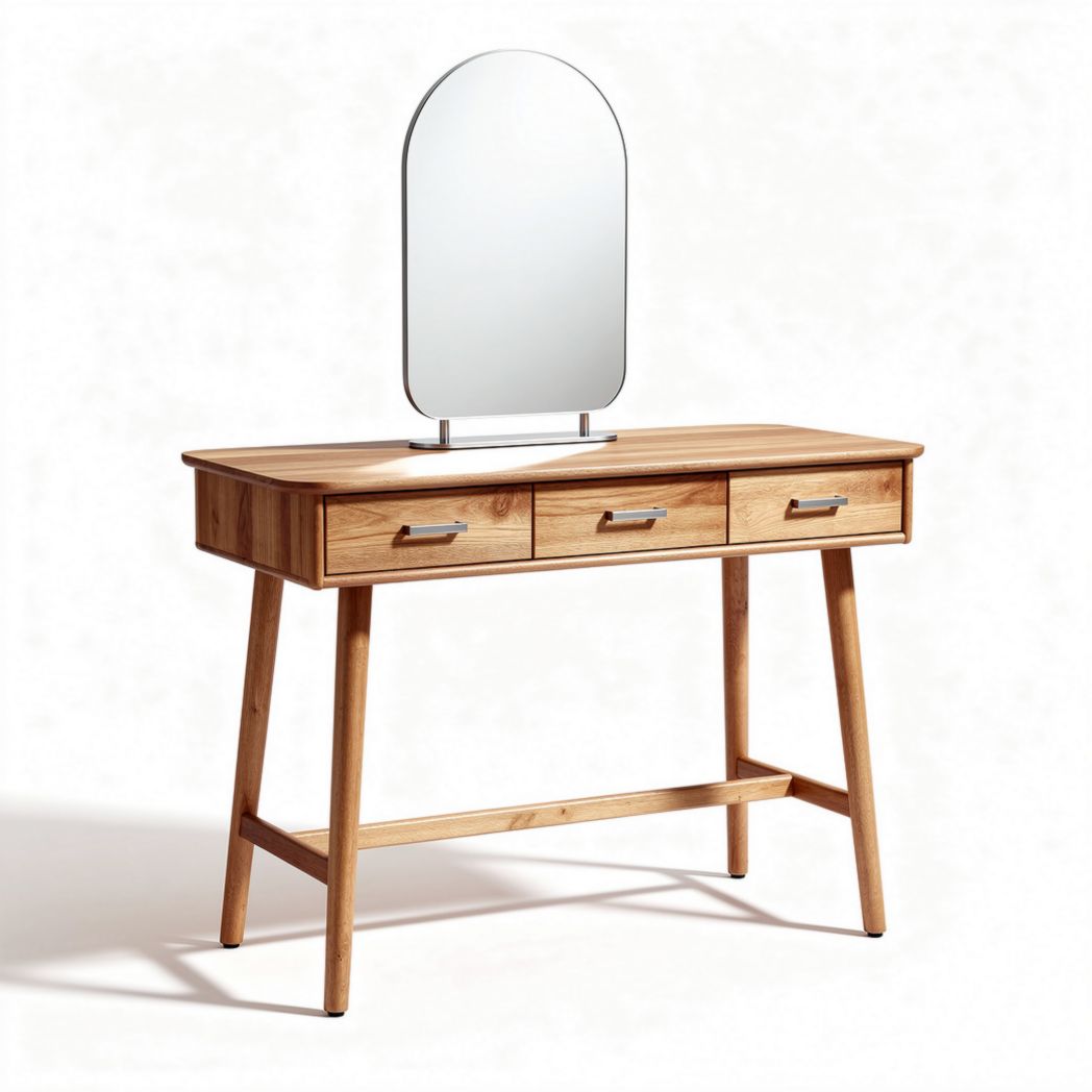Meuble de coiffeuse en bois avec miroir et trois tiroirs dimensions 120 x 40 x 75cm