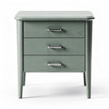 Table de chevet en bois vert avec trois tiroirs dimensions 50 x 40 x 60cm