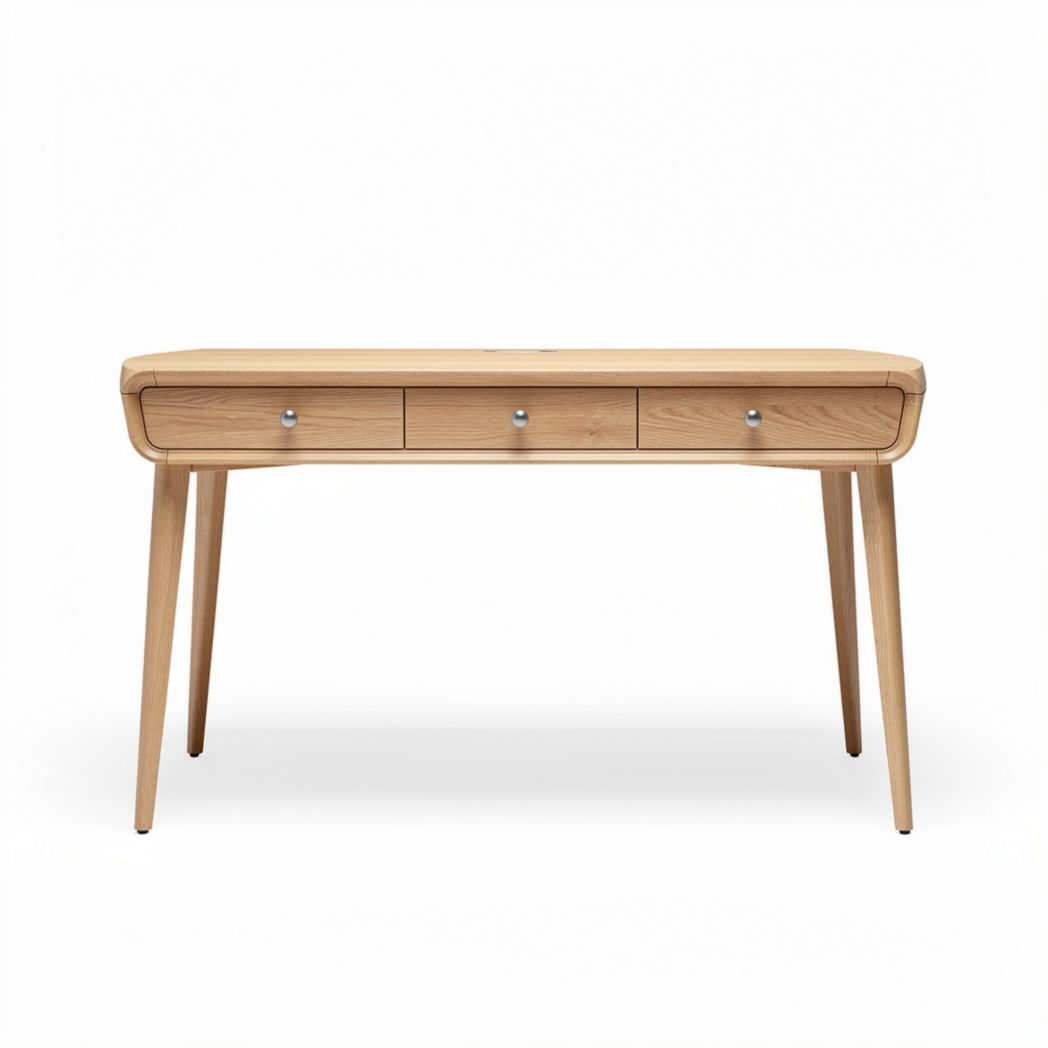 Bureau en bois clair avec trois tiroirs dimensions 120 x 60 x 75cm