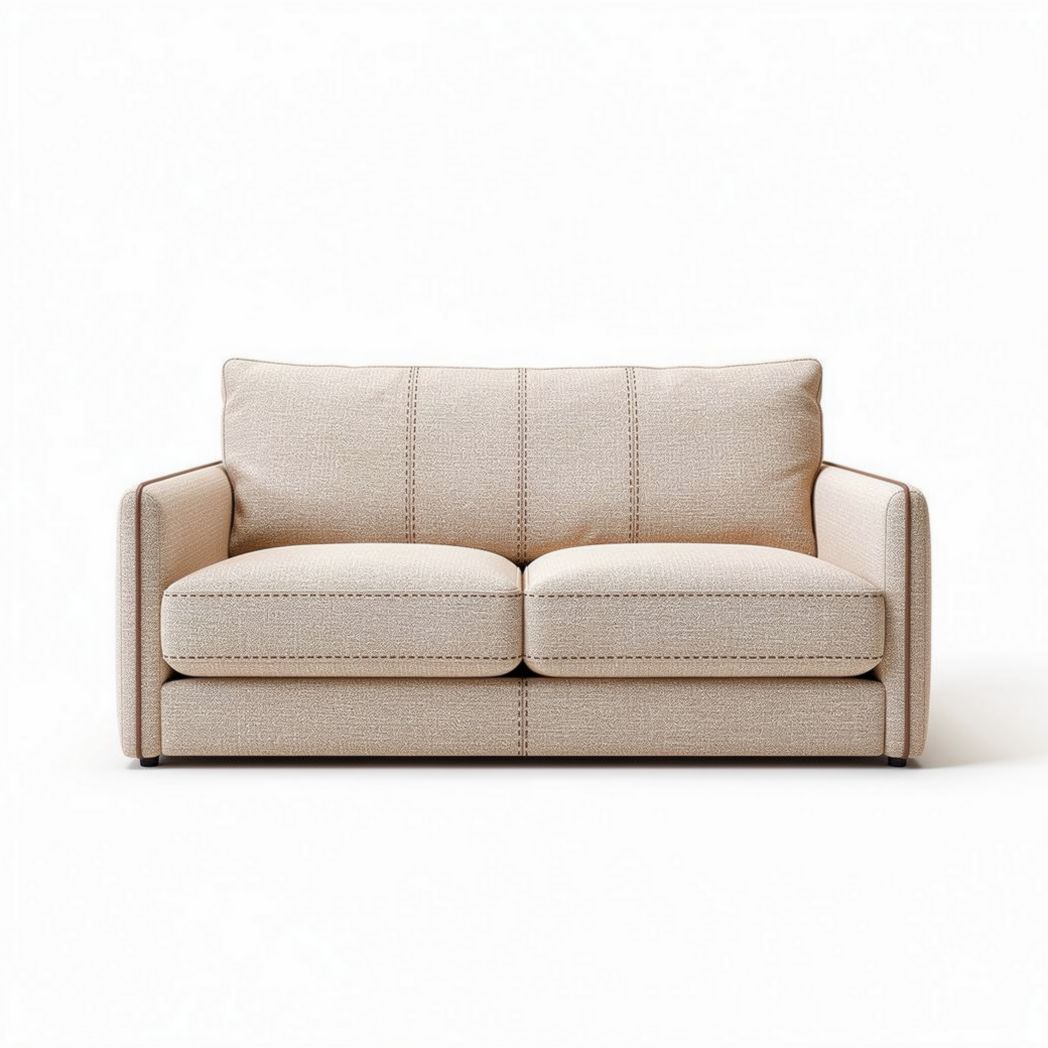 Canapé en tissu beige avec dimensions de 200 x 90 x 85 cm