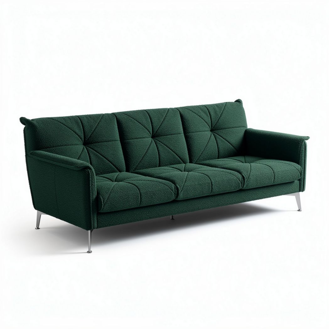 Canapé moderne en tissu vert 200 x 80 x 85 cm pour salon élégant
